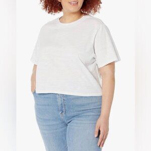 The Drop Sydney Short Sleeve Cropped Crewneck T-Shirt White